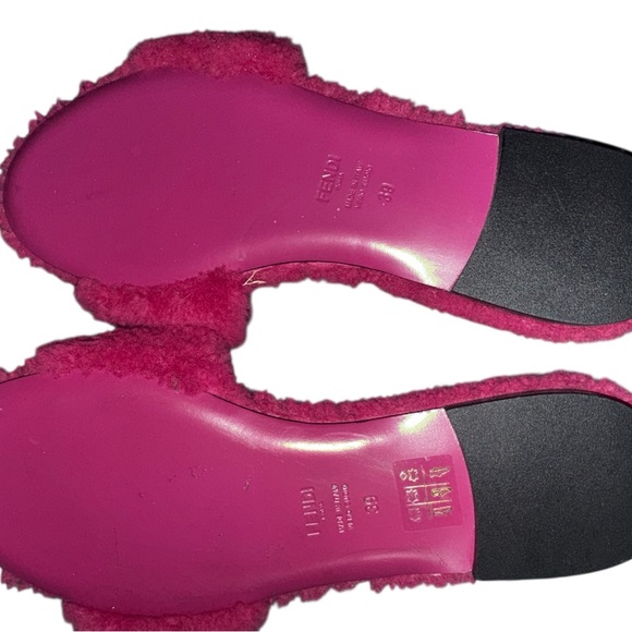 FENDI Shearling FF Baguette Slide Sandals shoes US 9 - Picture 5 of 6